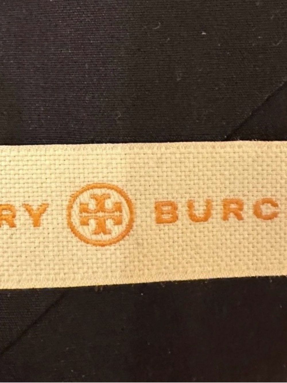 Tory Burch Black Top with Cream and Orange Logo Trim - Picture 5 of 5